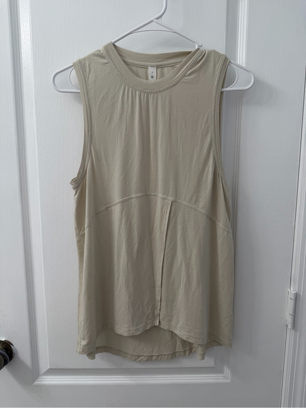 Lululemon Modal-Silk Blend Tie-Front Yoga Tank Top Natural Ivory (Size 4) - Picture 3 of 8